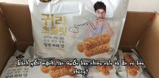 Bánh yến mạch Hàn Quốc bao nhiêu calo và ăn có béo không